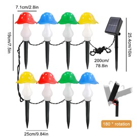 Asfrode Pack of 8 Mushroom Solar Lights for Outdoor Garden, Solar Fairy Lights Outdoor Waterproof Garden Light Solar Lights Garden Decoration for Outdoor Balcony Patios Easter