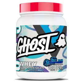 GHOST Proteína de suero de leche en polvo Clear Whey Isolate, frambuesa azul - Envase de 1.4 lb, 25 g de proteína de suero - Bebida post...           