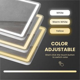 Gianna 64"x21" LED Full Length Mirror with Aluminum Frame and Polished Glass for Bedroom