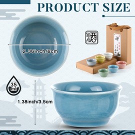 Skyley 6 Pieces Korean Soju Shot Glasses Sets Porcelain Cups Korean Ceramic Cups Tea Accessories Drinkware, Handcrafted Ceramic(Morandi Style)