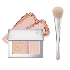 VDL Duo 17 Blusher & Highlighter, Blood Color, Blush, Poreless, Glossy Skin, 3D Texture, Lavender, Korean Cosmetics, Brush Included, Planning Set