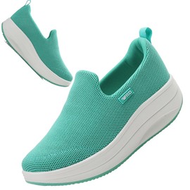 Roltte - Tenis de caminar para mujer, zapatos de enfermera, antideslizantes, para trabajo, para servicio de alimentos, tenis de plataforma, zapatos cómodos y casuales, Verde, 6.5 US