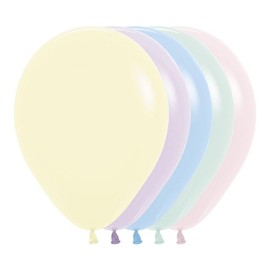 SEMPERTEX 11" Pastel Yellow Lilac Blue Green Pink Balloons (50 Count) Assorted