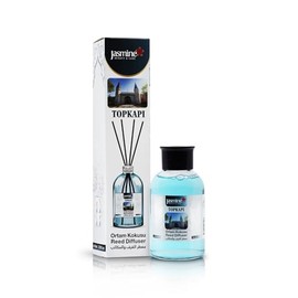 Turkish Jasmine Reed Diffuser Set 3.72 Fl. Oz (110ml), with 4 Reed Sticks. for Your Office, Bedroom, Bathroom, Kitchen. Elegant Fragrance for Your Entire Home (TOPKAPI)
