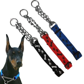 Dog Buckle Release Choke Chain Adjustable Dog Collar Martingale Adjustable Training Collars Dogs (Blue)