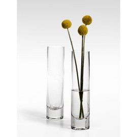 Serene Spaces Living Clear Glass Bud Vases, Set of 4, Perfect for Floral Arrangements at Home, Weddings, Parties, Measures 7.5" Tall & 1.75" Diameter