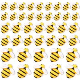 DIYDEC 120Pcs Bumble Bee Decor Tiny 3D Flatback Bees Small Mini Resin Bees Charm Embellishments for Honey Themed Decor Birthday Party Wreath Art DIY Crafts Home Table Decoration