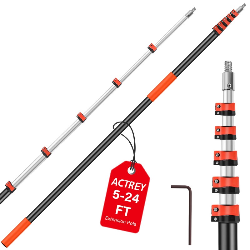5-24FT Telescoping Extension Pole,Reach 30FT Extension Pole