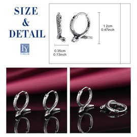 Yumilok Fashion Stainless Steel Snake Earrings Hoops for Men Punk Style Cobra Creole Earrings Diameter 1.2cm Creative Accessories Jewellery for Teenager
