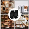 KKLM Bookends, Black, Set of 2, 4 Pieces, Non Slip