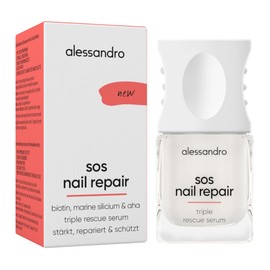 alessandro SOS Nail Repair Serum - Nail Serum for Brittle Nails - With Biotin, AHA & Marine Silicon - Quick Drying & No Removal - Visible Results After 3-6 Days - Vegan - 10 ml