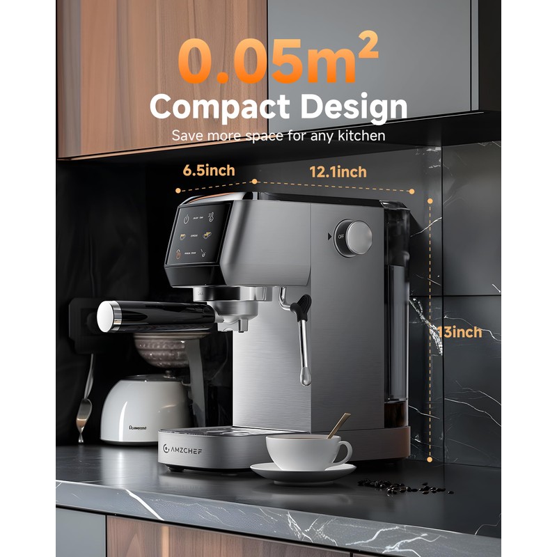 AMZCHEF Espresso Machine 20 Bar – Professional Coffee Maker with