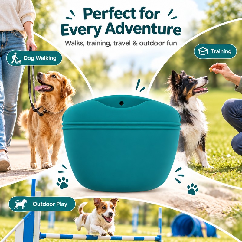 Portable Dog Treat Pouch for Training – Compact Waist Clip