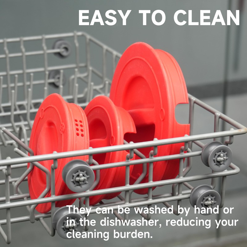 4 Pack Silicone Replacement Lids, Respectively Fits Pyrex 1-Cup, 2-Cup,