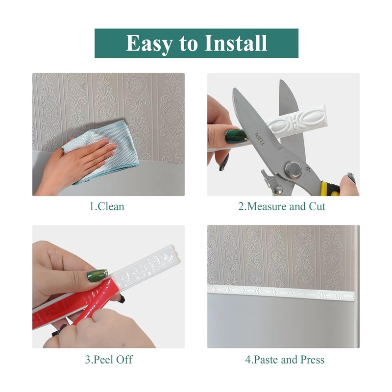 YEFANXI Self-Adhesive Flexible Crown Molding PVC Ceiling & Wall Decoration