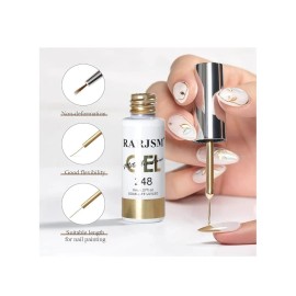 Unbranded RARJSM Metallic Nail Art Gel Liner Bronze Gold Mirror Chrome 3D Effect Gel Nail