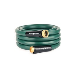 FangFarm Flexible Rubber Hose 15FT: No Leak and No Kink 5/8 Inch Water Hose with Brass Fittings - UV & Pressure Resistant Perfect for Lawn Patio Garden