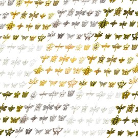 WOCRAFT 100pcs Butterfly Charms for Jewelry Making, Assorted Jewelry Bangle Bracelet Charms, Wholesale Mixed Bulk Metal Earring Charms for DIY Necklace Keychain Jewelry Making Craft Supplies（SN850）