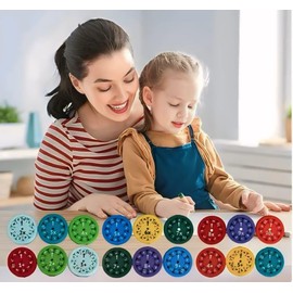 Generic Math Fact Fidget Spinner Set 18 Pcs - Educational Tool for Learning, Focus & Fun - Safe, Durable Classroom & Home Use - Non-Toxic, Multi-Color