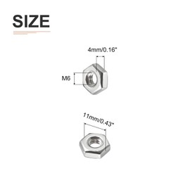DTGN #8-32(UNC) Hex Nuts - 50Pack - Good for Home Garage Repair - 304 Stainless Steel Hexagonal Nuts - Silver Tone