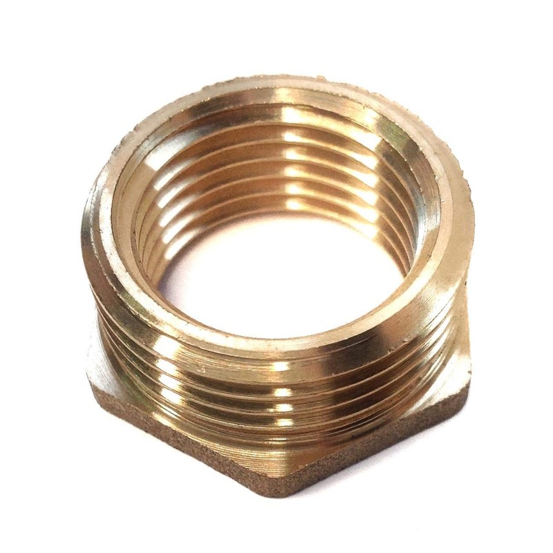 1/2" x 1/4" Brass Hexagon Threaded Bush