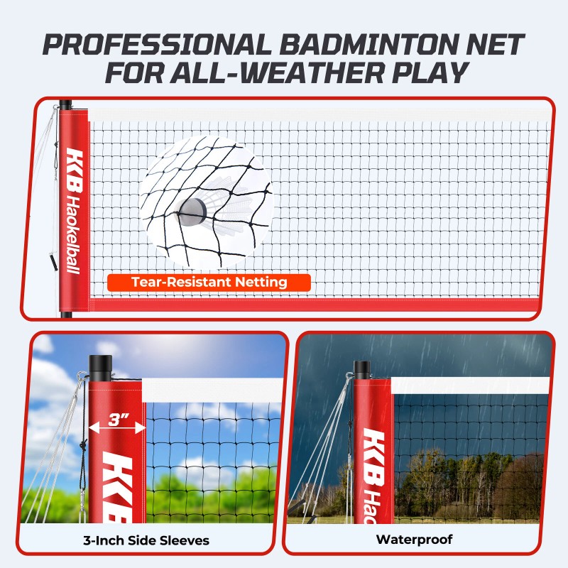 PATIASSY Professional Badminton Set for Backyard Portable Heavy Duty Poles