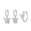 VIFE 925 Sterling Silver butterfly Drop Hoop Earrings for Women