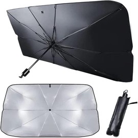 Car Sun Shade Umbrella Front Car Sun Shade Foldable Car Accessories Protects from the Sun, Easy to Store, Keeps Car Fresh, Adaptable to Most Cars (150 x 85 cm Extra Large)