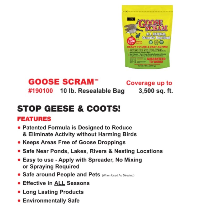 Goose Scram All Natural Granular Repellent - All-Natural, Animal, People
