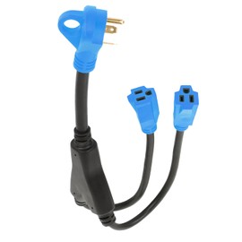 SCITOO 30AMP to (2)15AMP 2.5Feet RV Extension Cord,Heavy Duty 3,STW 10AWG/3C gauge wires RV Power Cord for RVs, Generators, Campers, ETL/CETL Listed