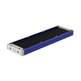 PrimoChill 360SL (30mm) EXIMO Modular Radiator, White POM, 3x120mm, Triple Fan (R-SL-W36) Available in 20+ Colors, Assembled in USA and Custom Watercooling Loop Ready - True Blue