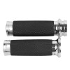 Unbranded Black + Chrome 1" Electronic Handle Grips For Harley
