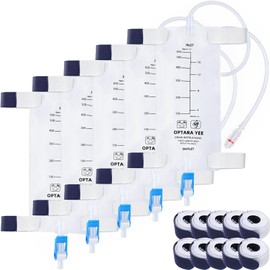 5 Pack 600ml Nephrostomy Bags with 24" Flexible Tube, Urine Drainage Bag Transparent Fluid Collection Bag with Twist Valve, with Soft Adjustable Leg Straps for Secure Fit