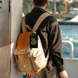 Pack of 2 Suitcase Tags, Air Travel, Leather Suitcase Tag, Waterproof Luggage Tag, Suitcase Tag for Cruises, Suitable for Hiking, Running, Cycling