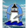 Switchables Glass Cover: Lighthouse with Seagulls (Beach Decor/Stained Glass Lighthouse/Seagulls/Bathroom