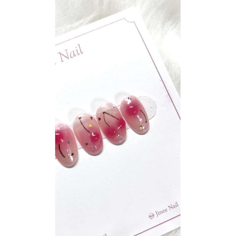 Cherry Drop Nail Tips - Stiletto / 체리 드롭 네일팁