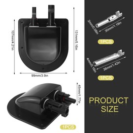Roof Feed-Through Solar Cable Duct 2-Way Waterproof Roof Guide Cable Black for Motorhome Caravan Boats Camper Satellite System Air Conditioning ABS