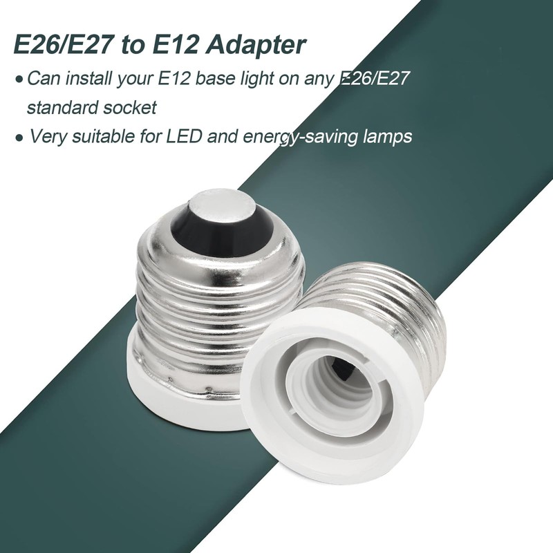 Qjaiune 6 Pack E26 to E12 Adapter, Medium to Candelabra