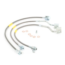 FAPO SHOCK Front and Rear Extended Stainless Stelel Brake Lines Compatible with 1980-1996 Ford F-150 Bronco 4-6" Lift