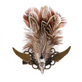 CHAKAE Steampunk Wing Brooch Pin for Adult Elegant Party Brooches Carnivals Costume Lapel Pin Barrettes Feather Gear Hairclip