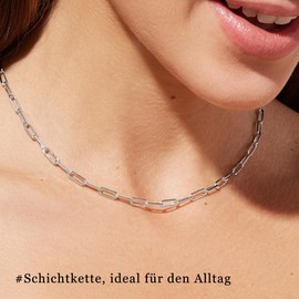 FENNELISA Women's Necklace, Layered Gold Chain, Hypoallergenic, Long Chain, 925 Silver, Adjustable, Waterproof, Gold Chain, Women, Pack of 3, Sterling Silver, No Gemstone