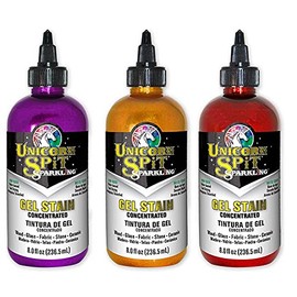 Unicorn SPiT Sparkling - Gel Stain Concentrated - 8 Ounces - Sunset Sparkle Collection - Violet Vulture, Dolly Firebird, Golden Gosling