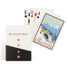 Lantern Press Stratton, Vermont, Downhill Skier Scene (52 Playing Cards, Poker Size Card Deck with Jokers)