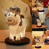 Yak Table Lamp Lighted Calf Animal Desk Light Ornament for