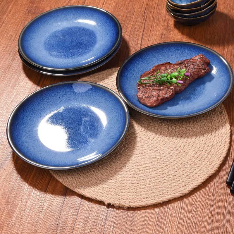 Porcelain Dessert Appetizer Plates Ceramic Dinner Plates Set 7.5 Inch