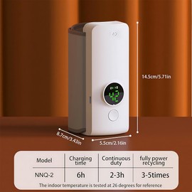 Portable Bottle Warmer for Milk, Electric Bottle Warmer for Breastmilk, 6000mAh Travel Bottle Warmer, Cordless Portable Bottle Warmer for Travel, Bottle Warmer on The Go