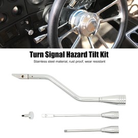 Polished Billet Aluminum Shifter Lever Turn Signal Hazard Tilt Kit, Rustproof, Fitment for Flaming River, Billet Specialties, Ididit, Pro Comp, Racing Power Company, Pro Header