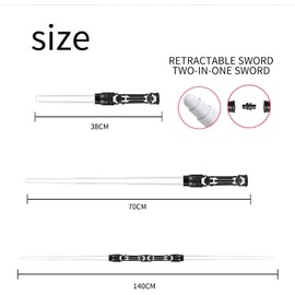 2 Stück Lichtschwer Spielzeug, Star Wars Lichtschwert,7 Farben Lichtschwert und Soundeffekten，,Doppelklingen Laserschwert,Cosplay Spielzeug für Kinder