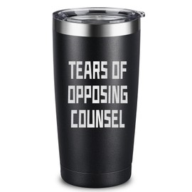 Tears of Opposing Counsel Tumbler - Lawyer Gifts for Lawyer, Funny Appreciation Gifts for Lawyer, Attorney, Paralegal Law Students Graduation - 20 Ounce Black Engraved Insulated Tumbler