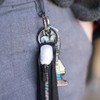 Lip balm case cosmetics key ring - black + initial